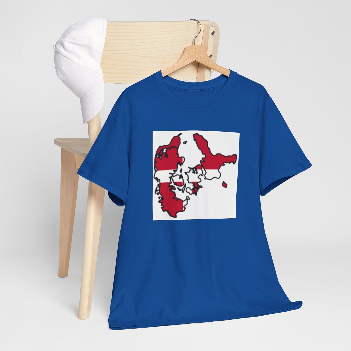 Unisex Heavy Cotton Tee -- Denmark flag and map