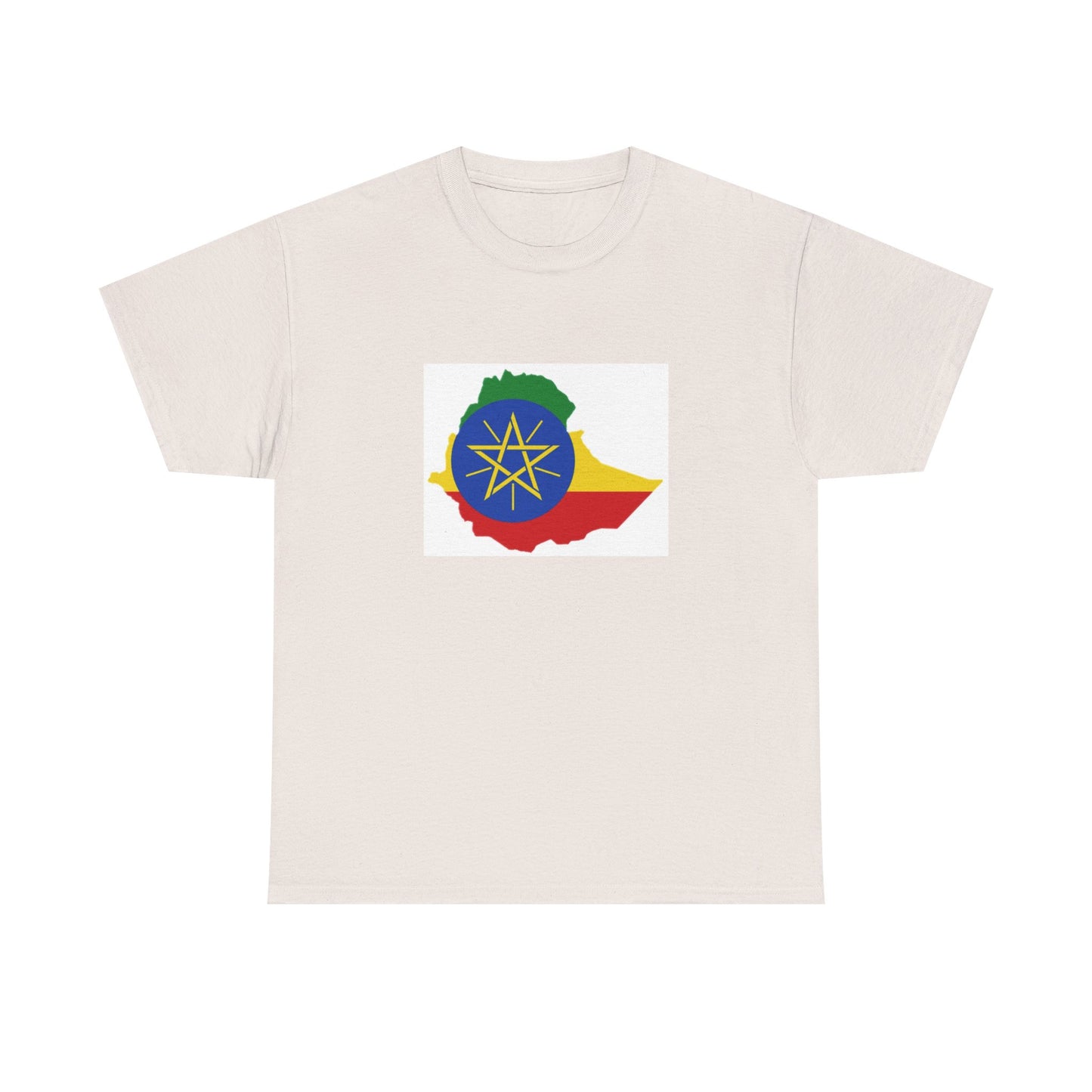 Unisex Heavy Cotton Tee -- Ethiopa federal flag and map