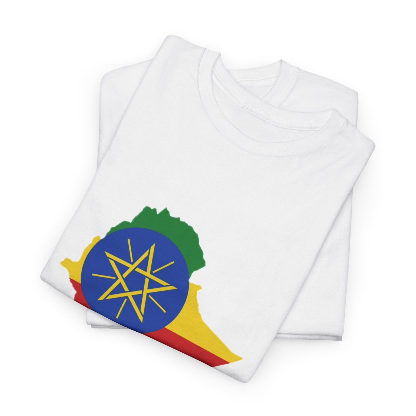 Unisex Heavy Cotton Tee -- Ethiopa federal flag and map