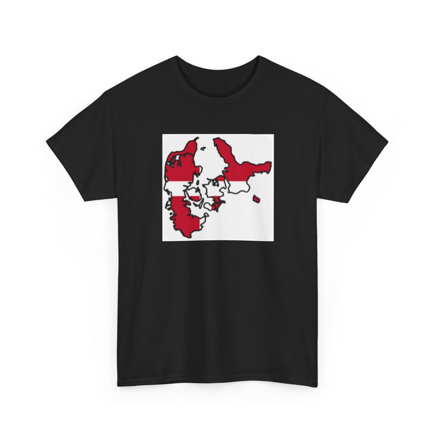 Unisex Heavy Cotton Tee -- Denmark flag and map