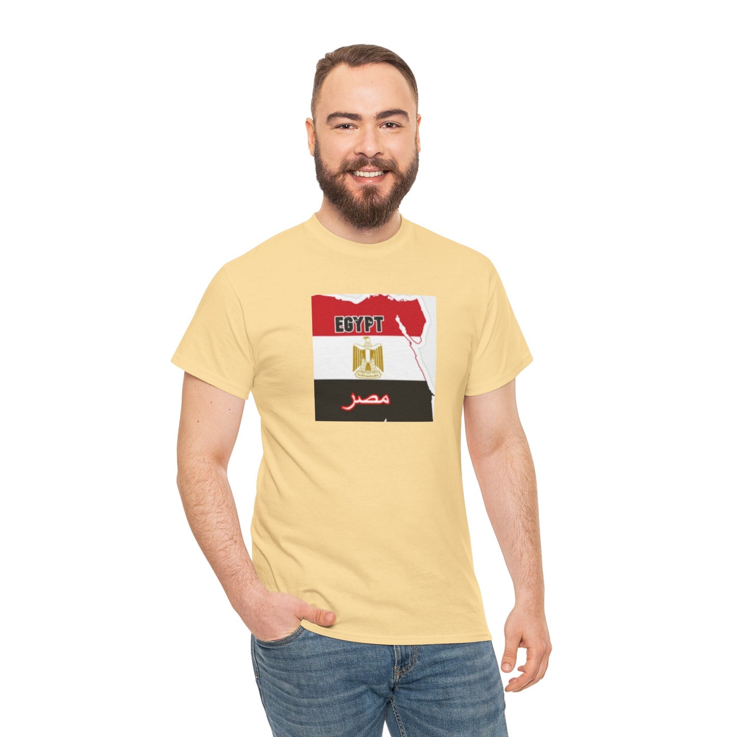 Unisex Heavy Cotton Tee -- Egypt flag and map