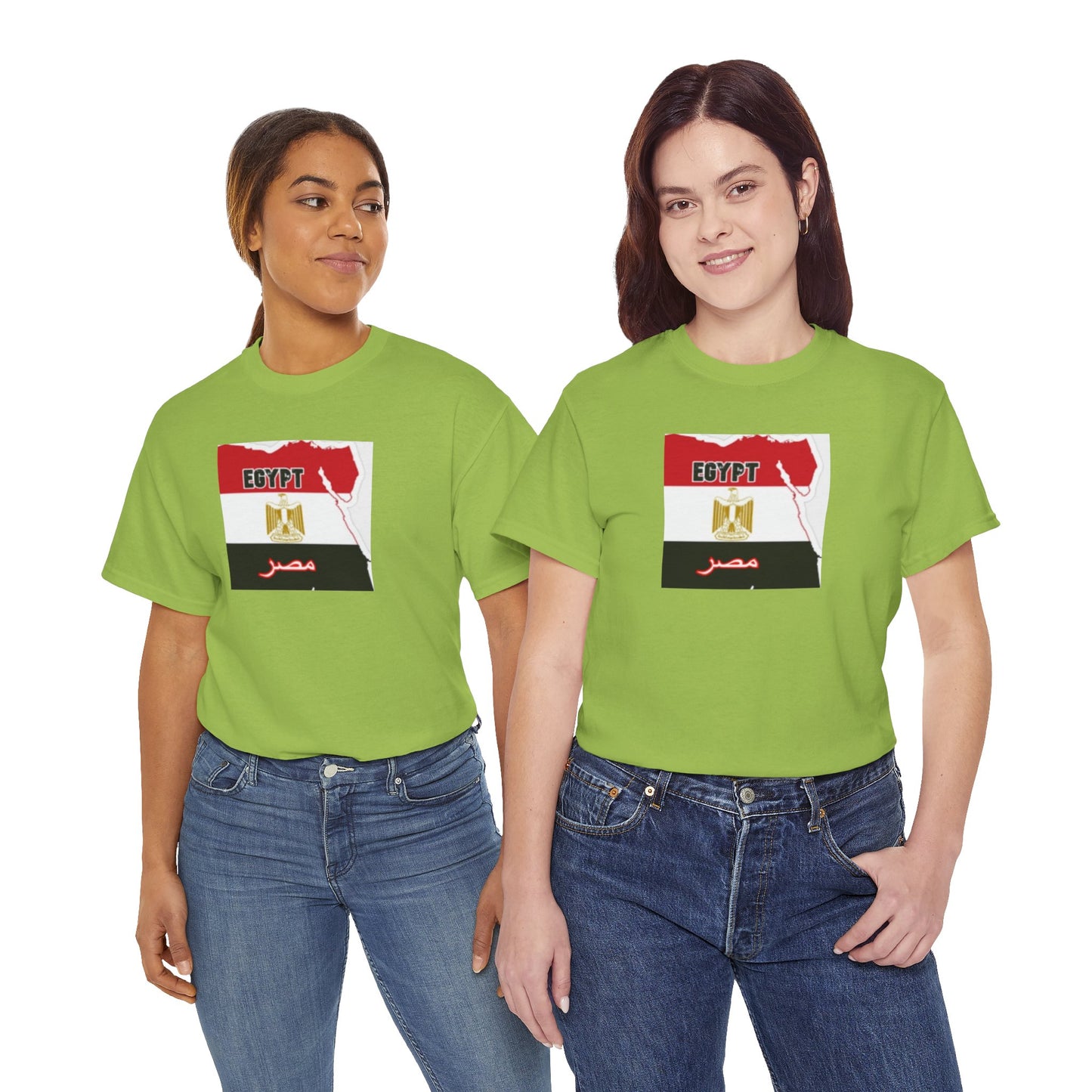 Unisex Heavy Cotton Tee -- Egypt flag and map