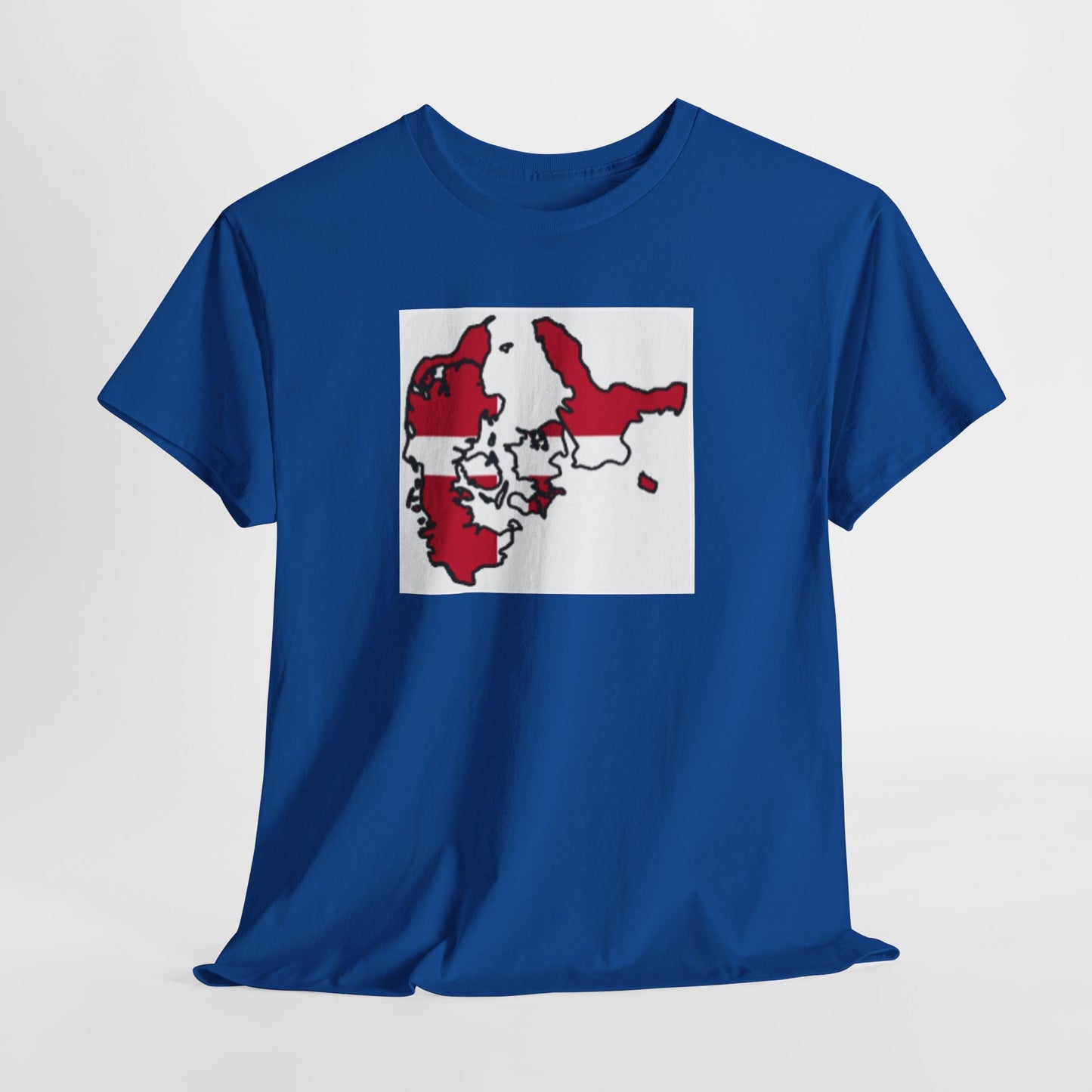 Unisex Heavy Cotton Tee -- Denmark flag and map