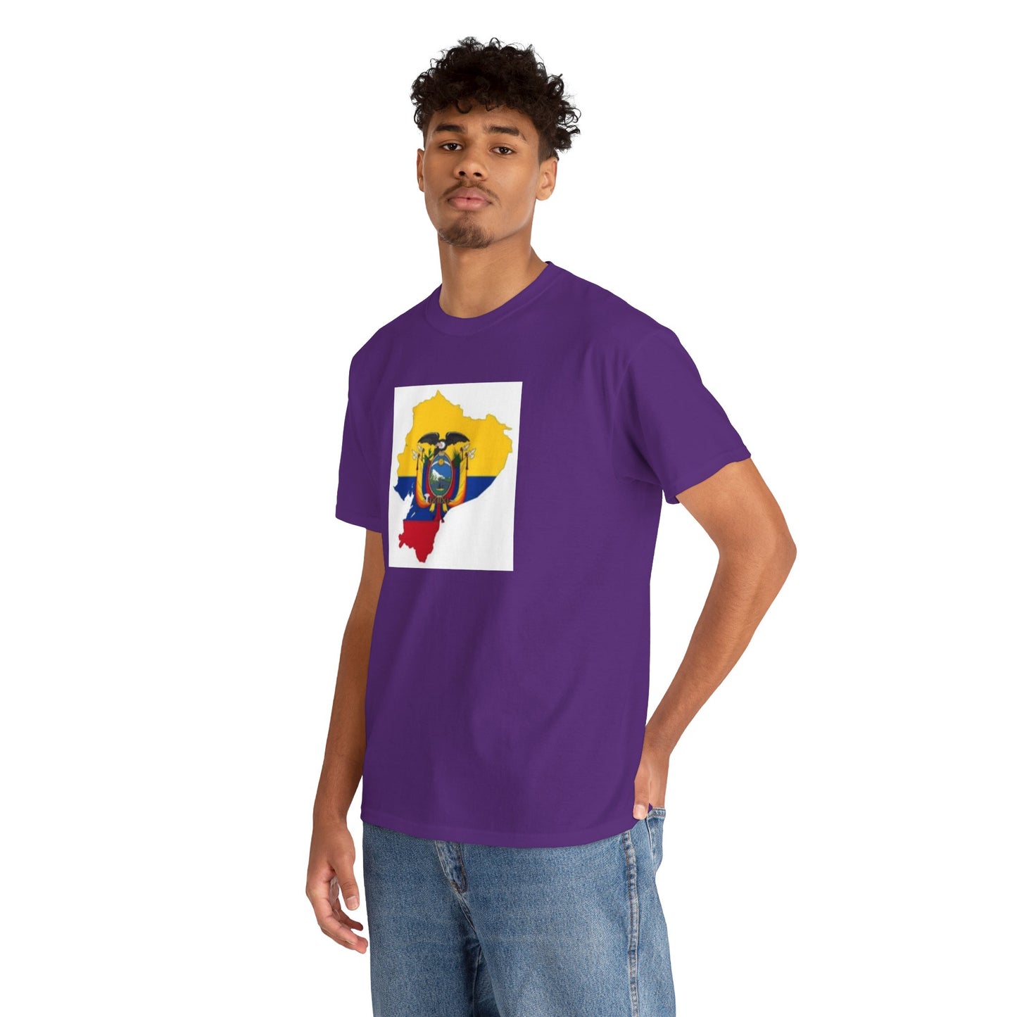 Unisex Heavy Cotton Tee -- Ecuador flag and map