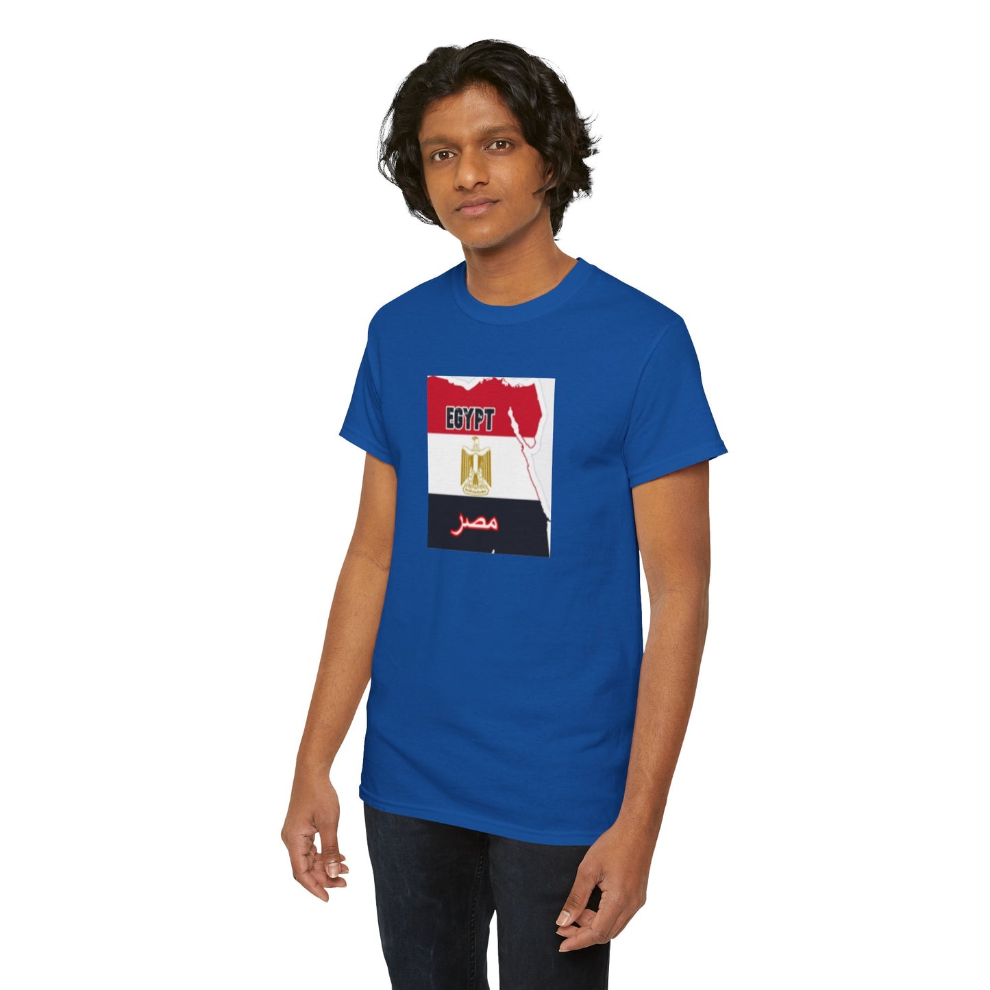 Unisex Heavy Cotton Tee -- Egypt flag and map
