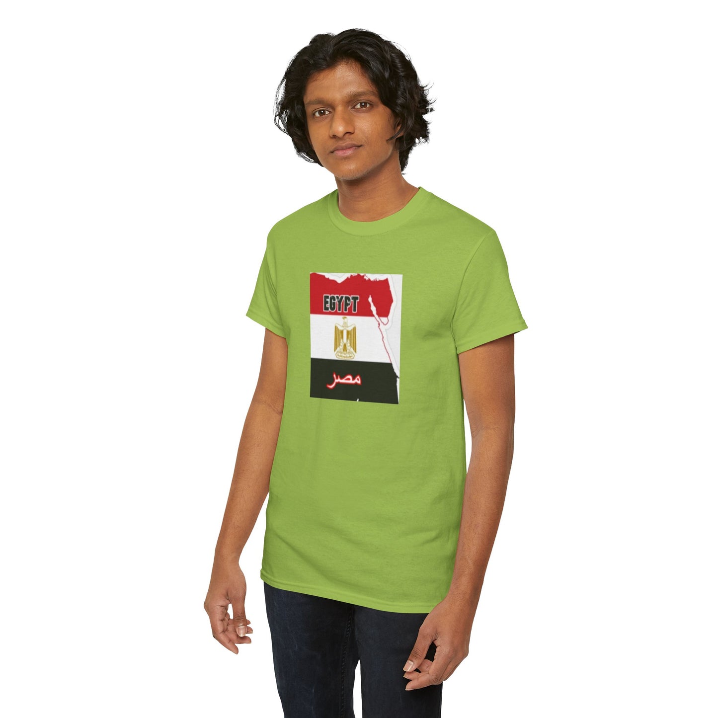 Unisex Heavy Cotton Tee -- Egypt flag and map