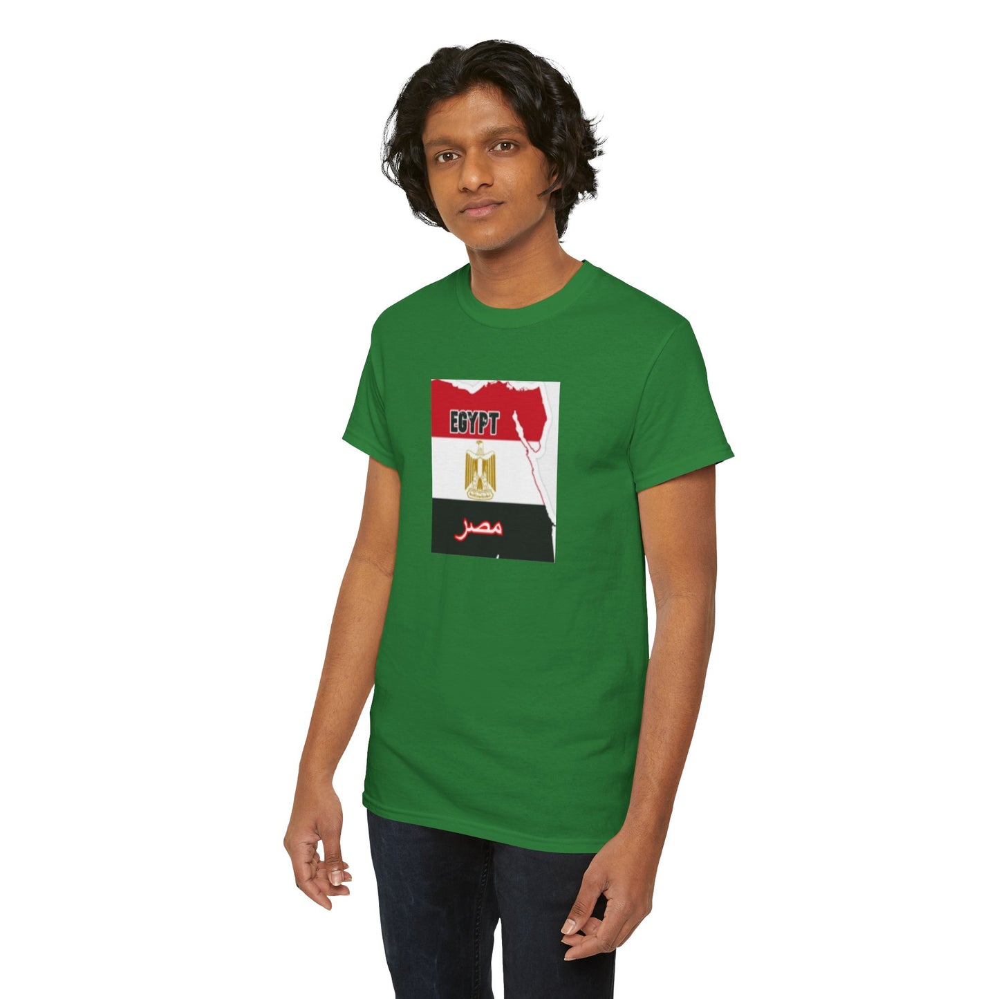 Unisex Heavy Cotton Tee -- Egypt flag and map