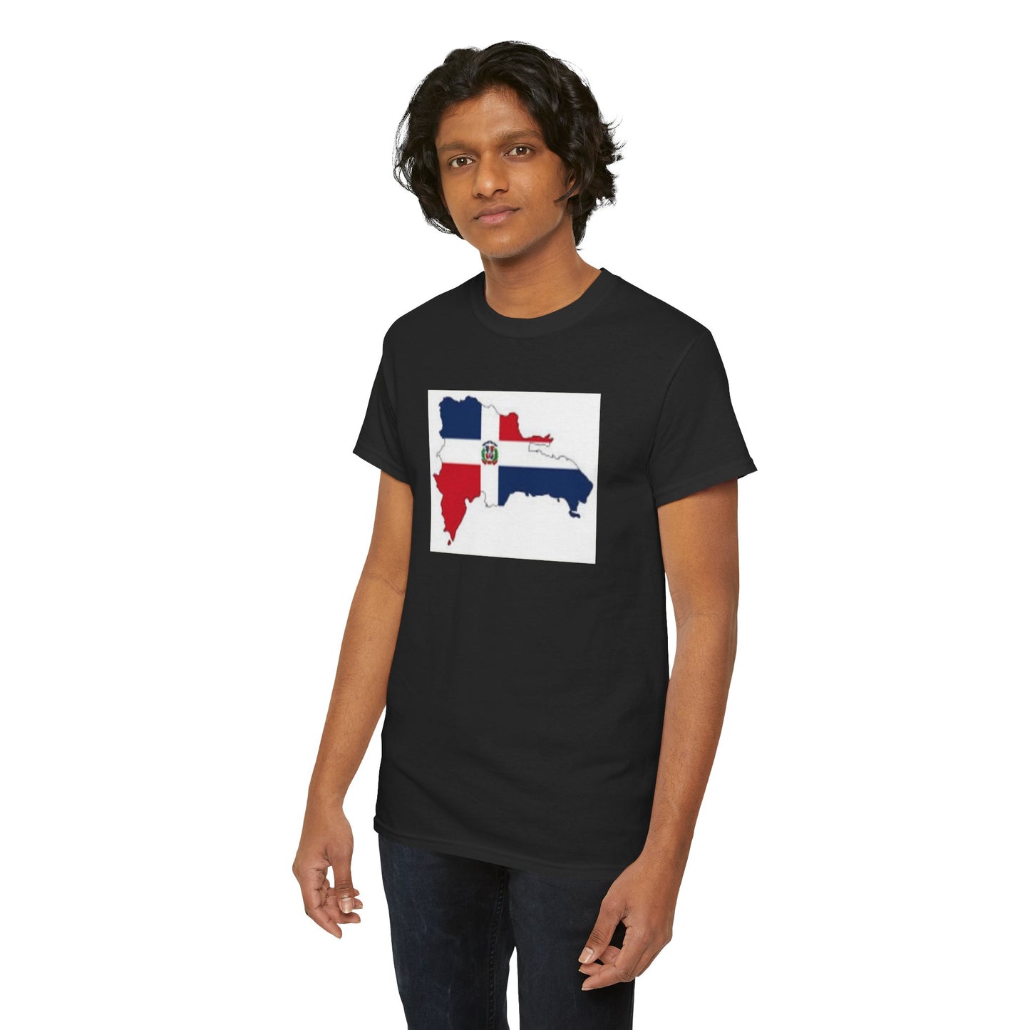 Unisex Heavy Cotton Tee -- Dominican Republic flag and map