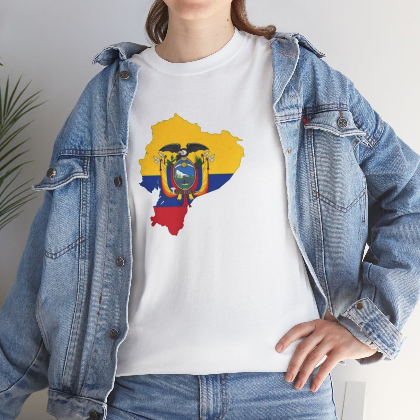 Unisex Heavy Cotton Tee -- Ecuador flag and map