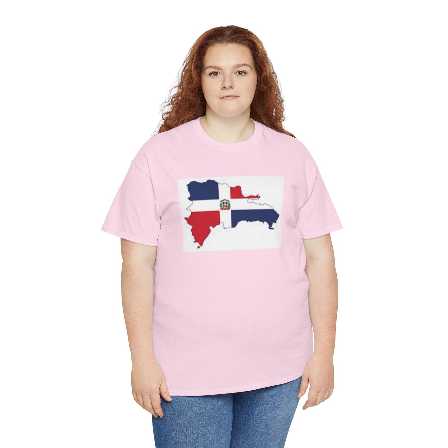 Unisex Heavy Cotton Tee -- Dominican Republic flag and map