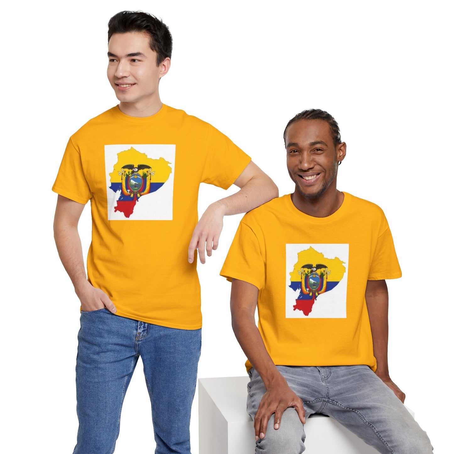 Unisex Heavy Cotton Tee -- Ecuador flag and map