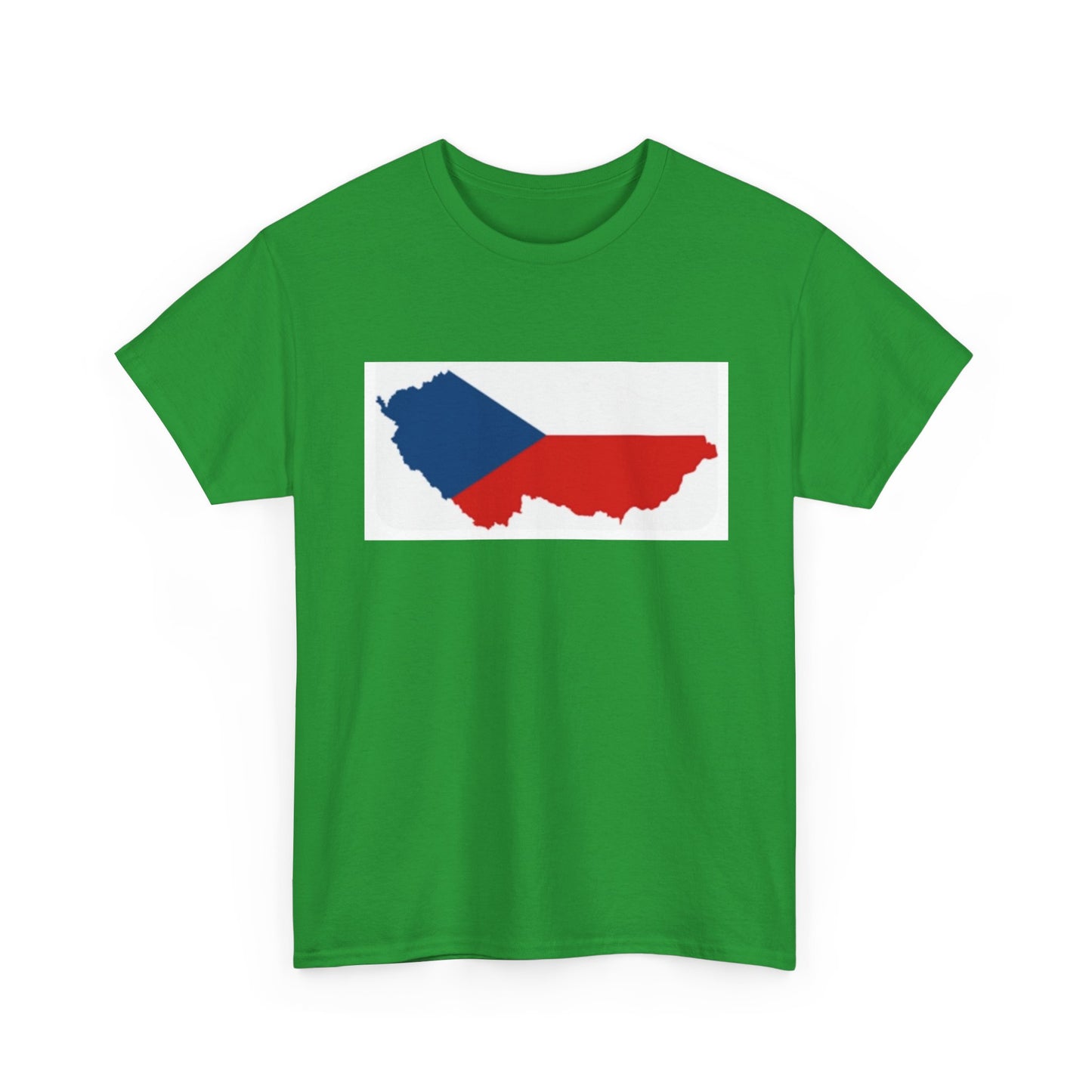 Unisex Heavy Cotton Tee -- Czechia flag and map