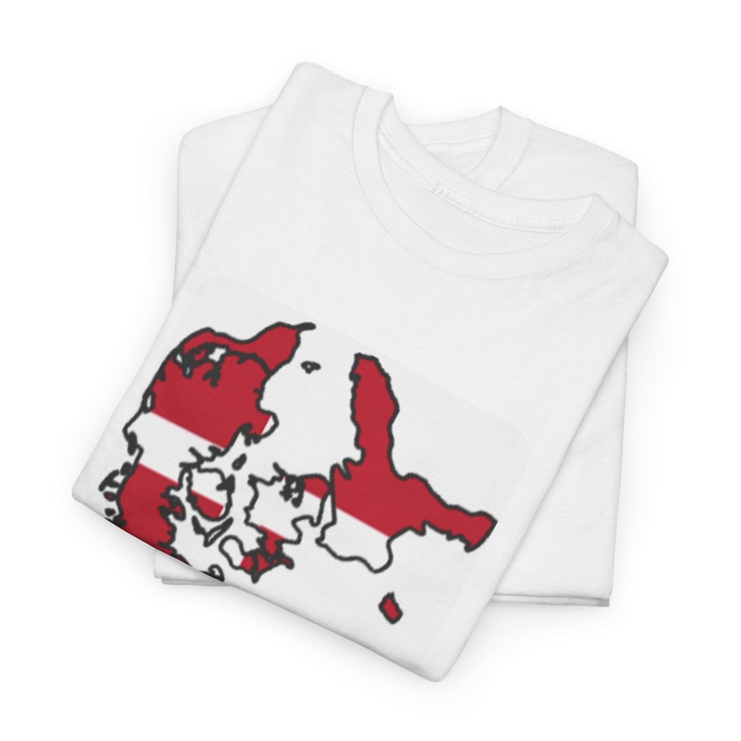 Unisex Heavy Cotton Tee -- Denmark flag and map