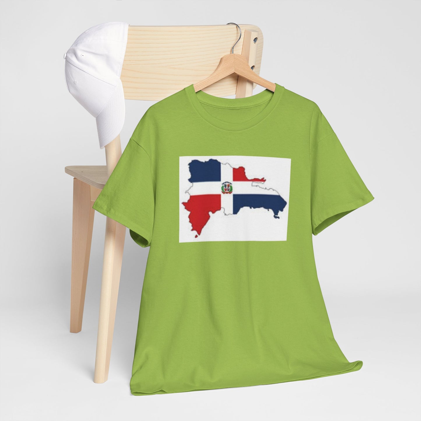 Unisex Heavy Cotton Tee -- Dominican Republic flag and map