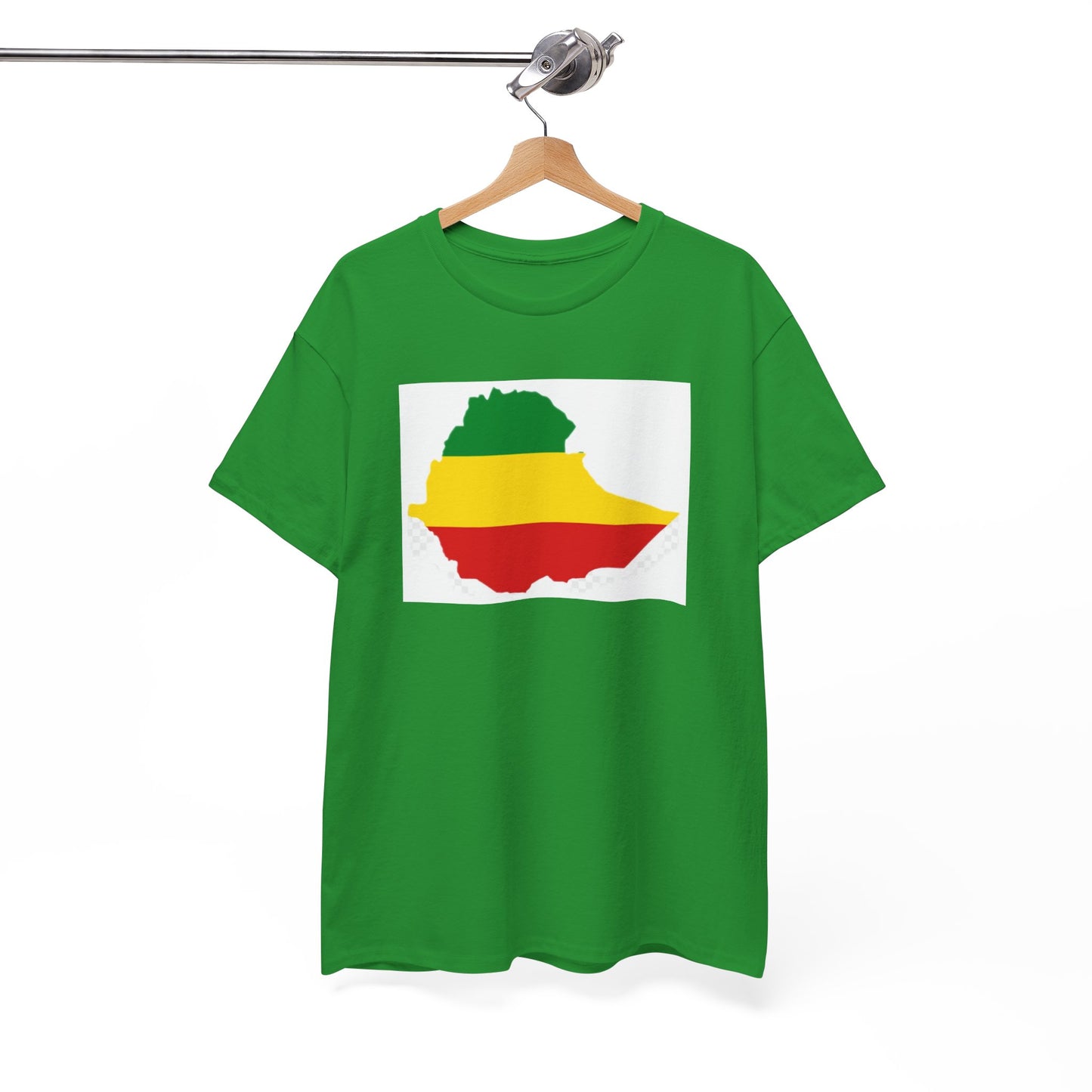 Unisex Heavy Cotton Tee -- Ethiopia flag and map