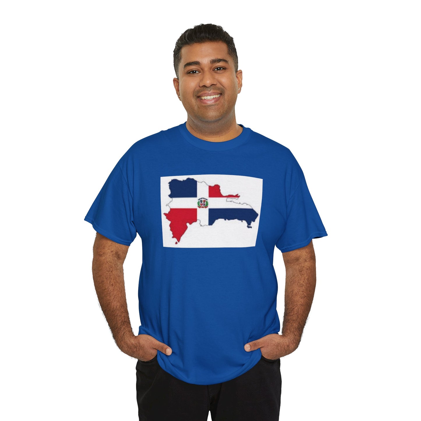 Unisex Heavy Cotton Tee -- Dominican Republic flag and map