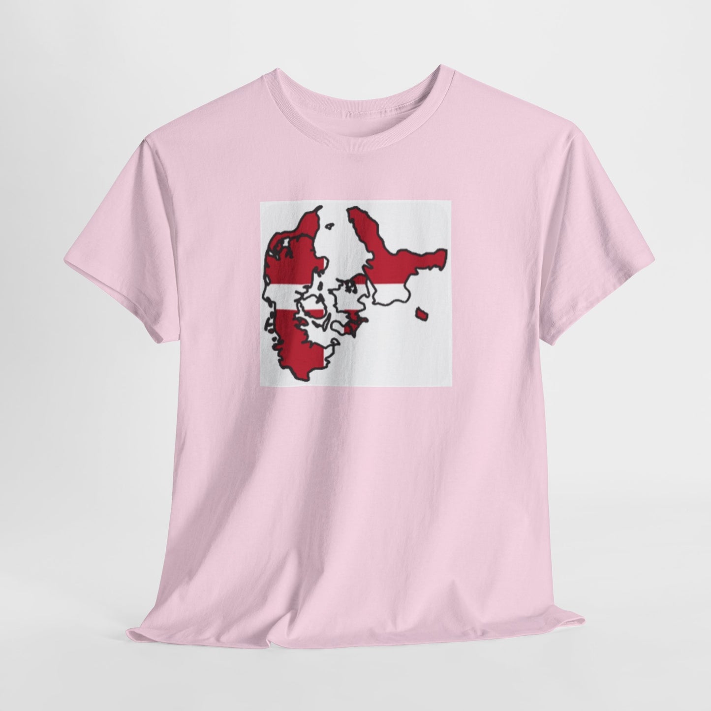 Unisex Heavy Cotton Tee -- Denmark flag and map