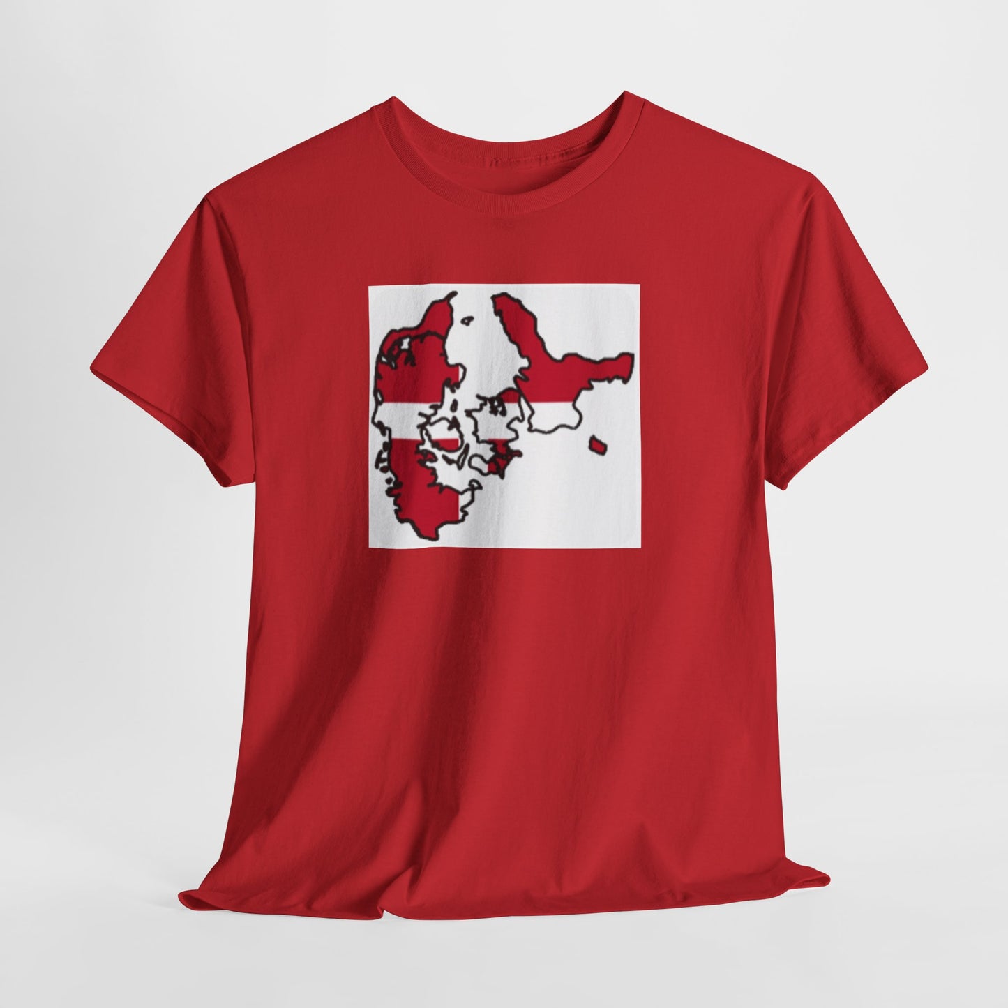 Unisex Heavy Cotton Tee -- Denmark flag and map
