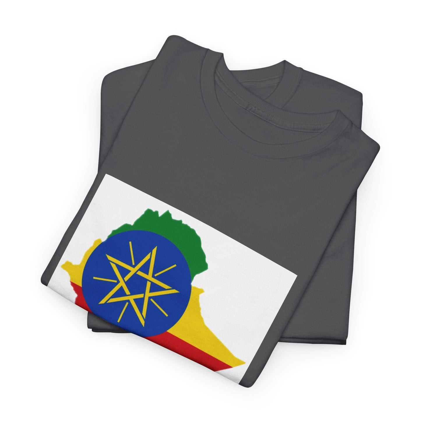 Unisex Heavy Cotton Tee -- Ethiopa federal flag and map