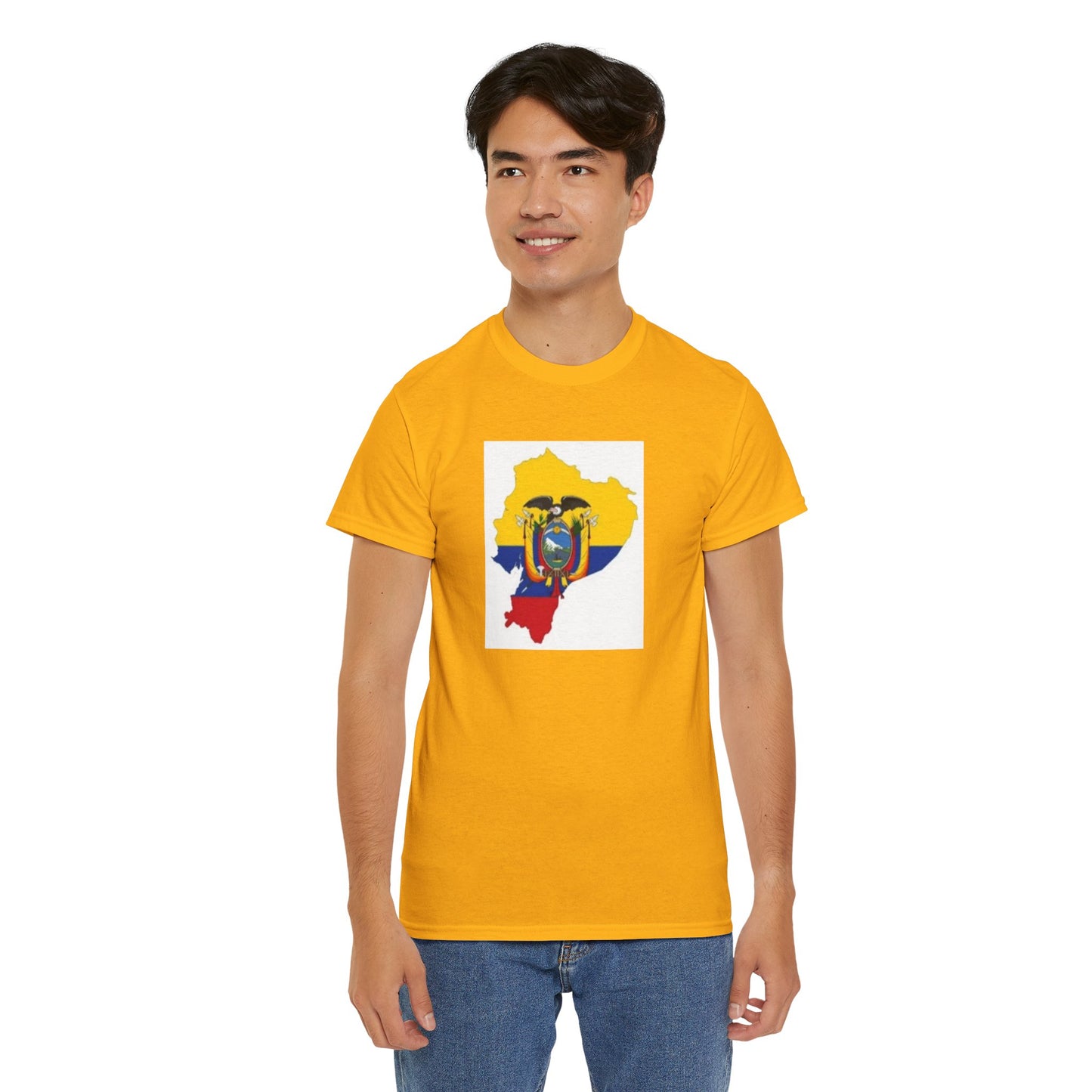 Unisex Heavy Cotton Tee -- Ecuador flag and map