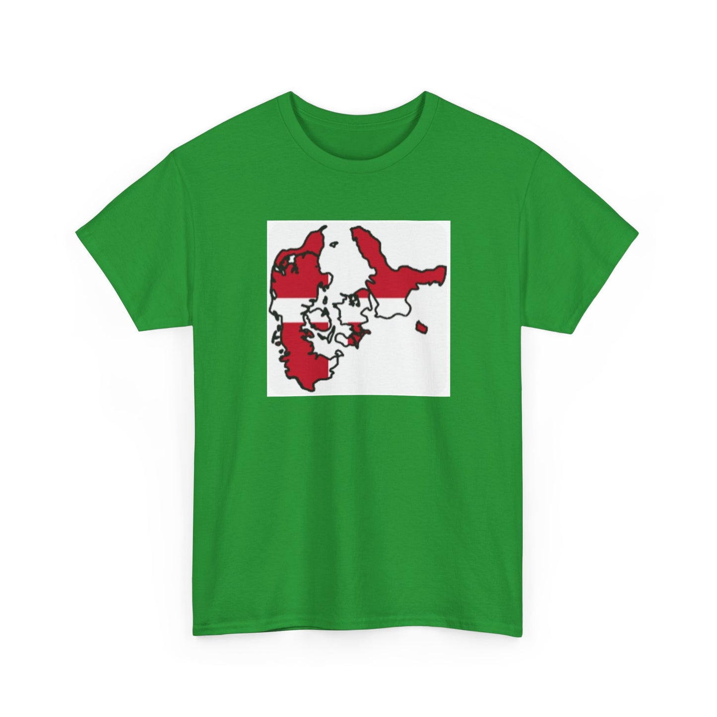 Unisex Heavy Cotton Tee -- Denmark flag and map