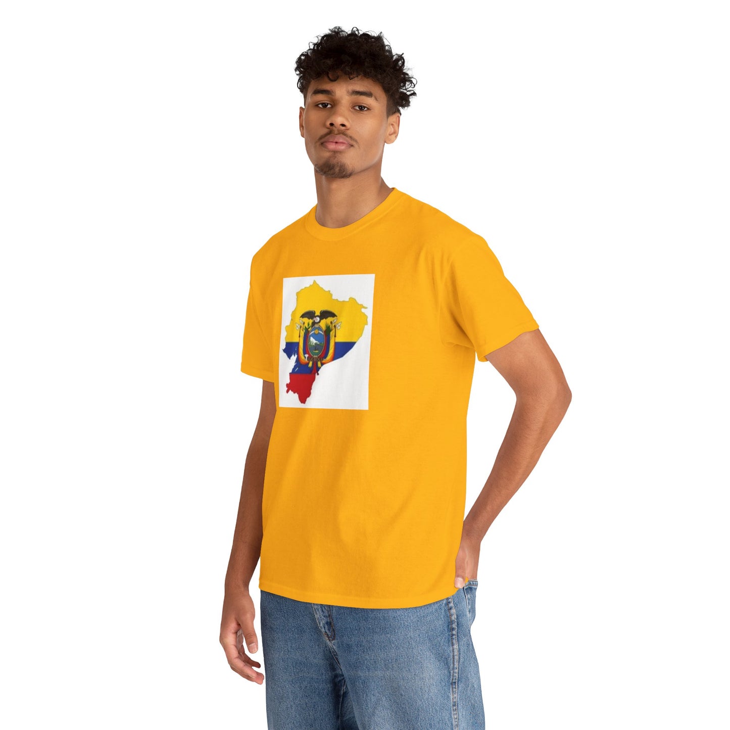 Unisex Heavy Cotton Tee -- Ecuador flag and map