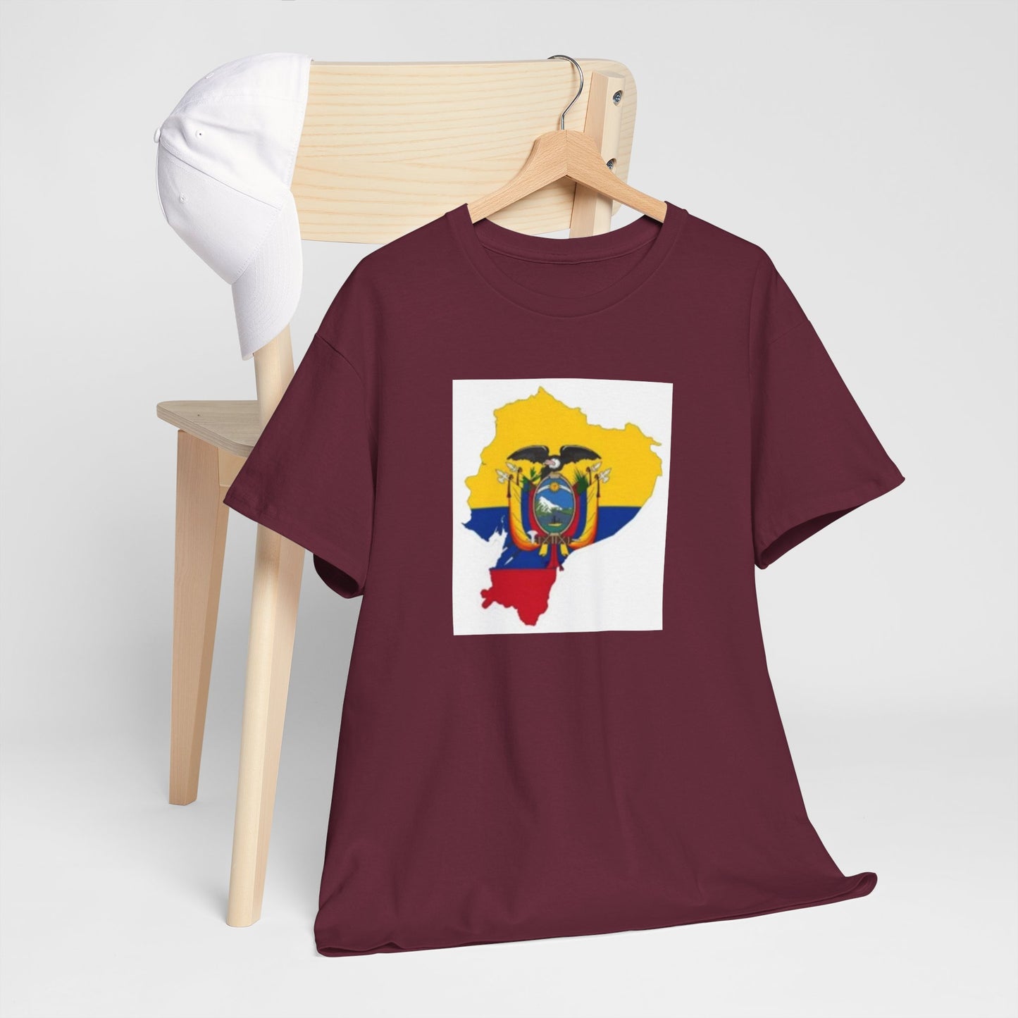 Unisex Heavy Cotton Tee -- Ecuador flag and map