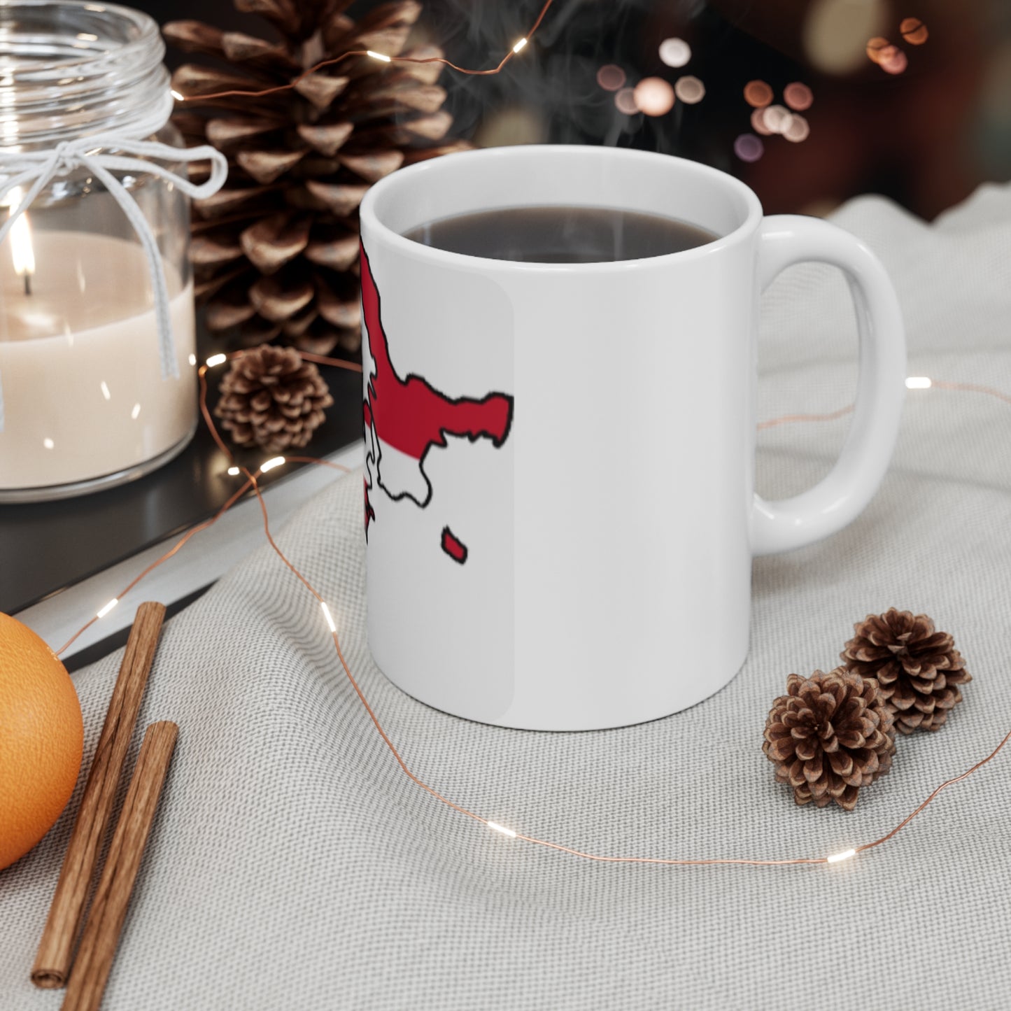 Mug 11oz -- Denmark flag and map