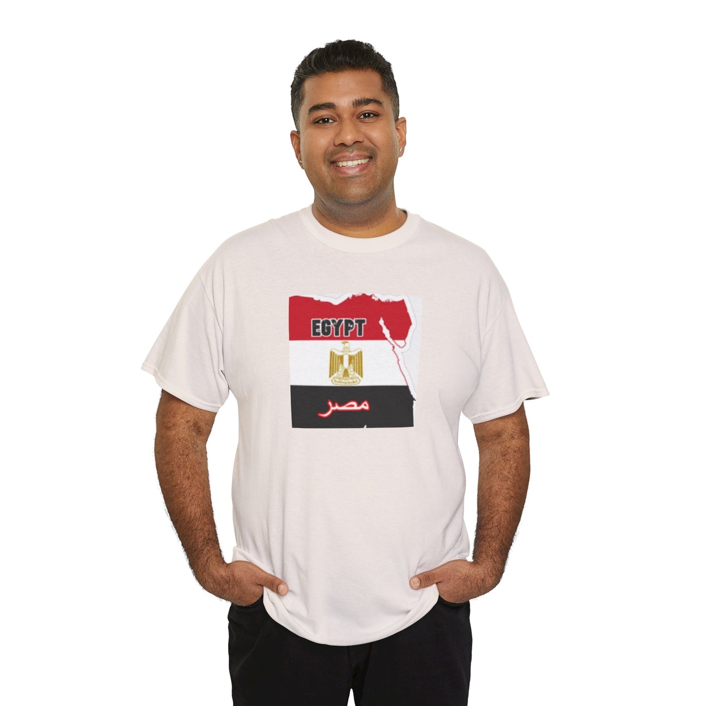Unisex Heavy Cotton Tee -- Egypt flag and map
