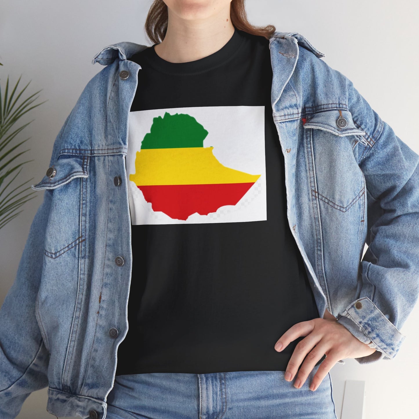 Unisex Heavy Cotton Tee -- Ethiopia flag and map