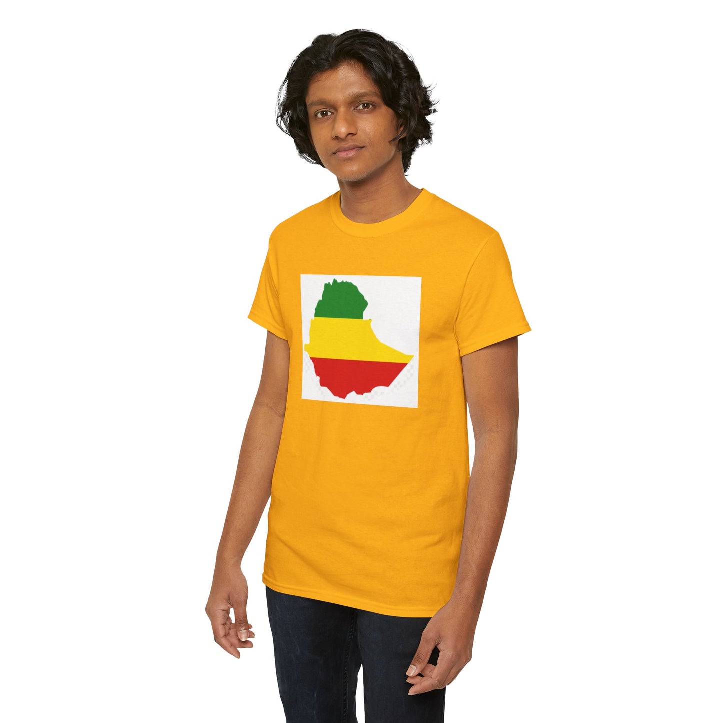 Unisex Heavy Cotton Tee -- Ethiopia flag and map