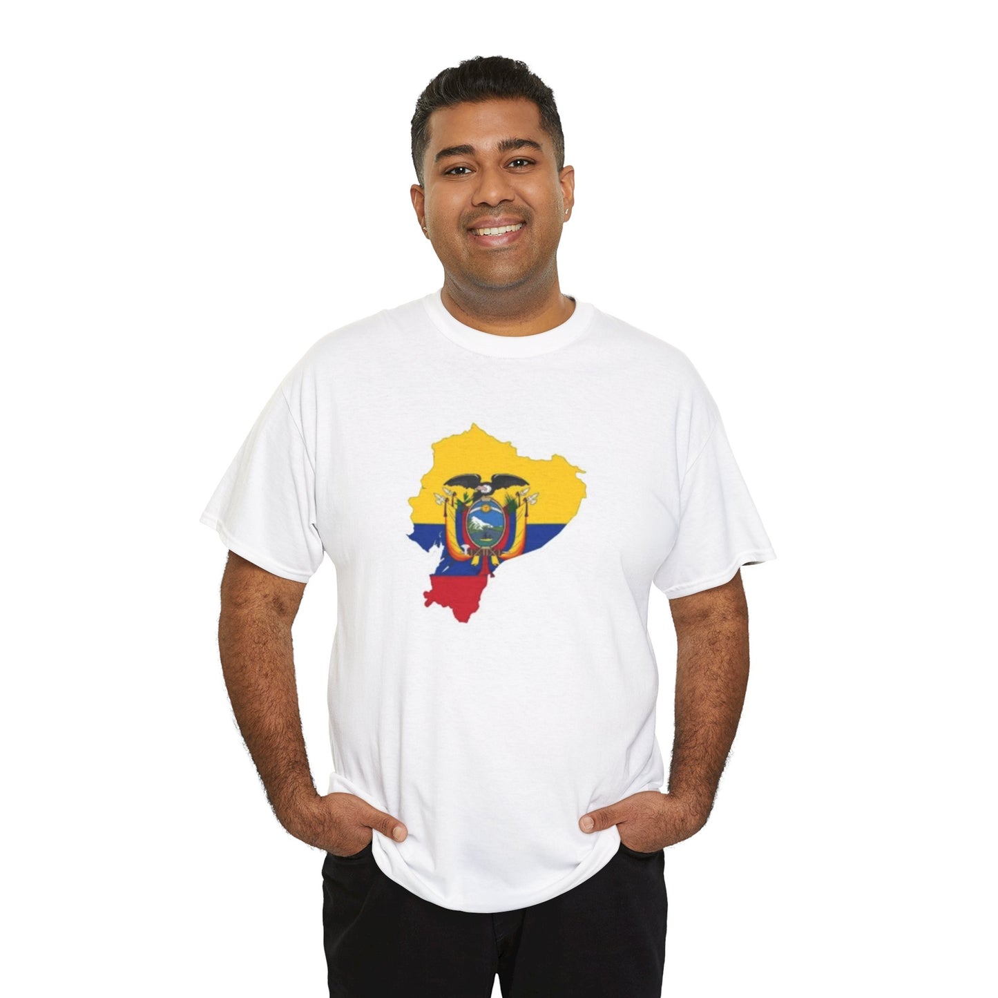 Unisex Heavy Cotton Tee -- Ecuador flag and map