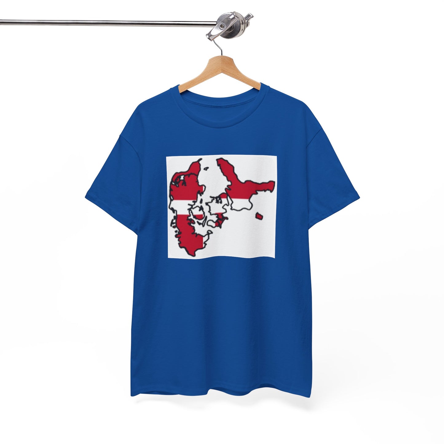 Unisex Heavy Cotton Tee -- Denmark flag and map