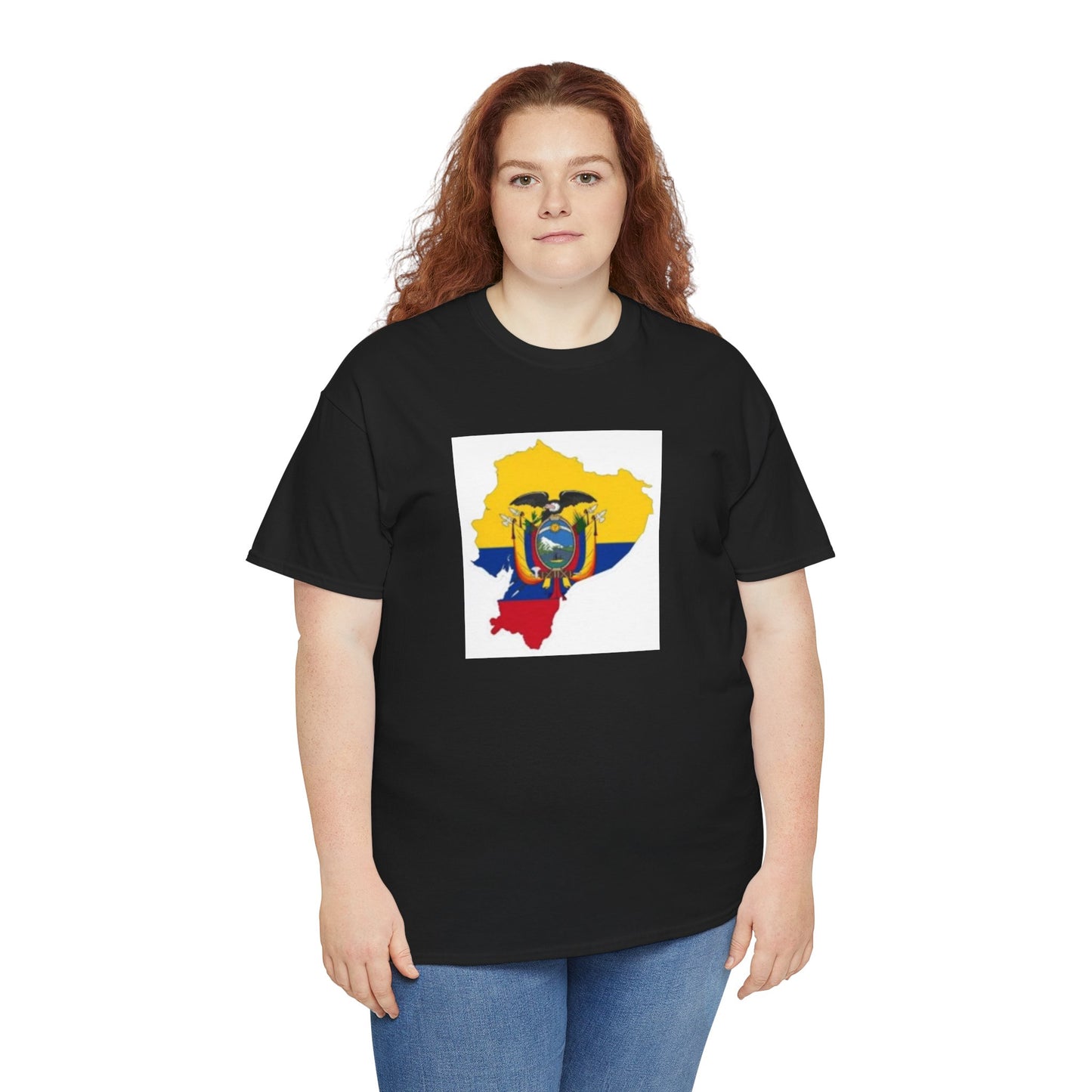 Unisex Heavy Cotton Tee -- Ecuador flag and map