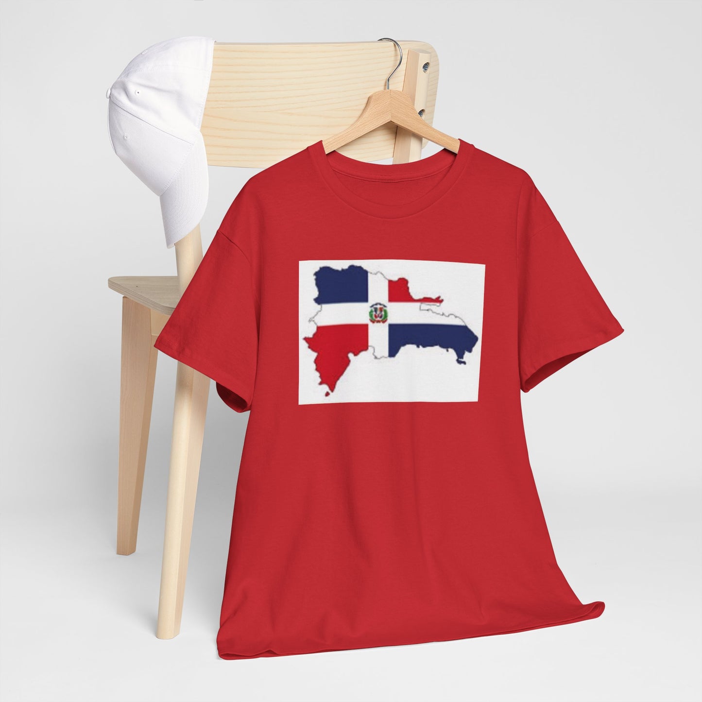 Unisex Heavy Cotton Tee -- Dominican Republic flag and map