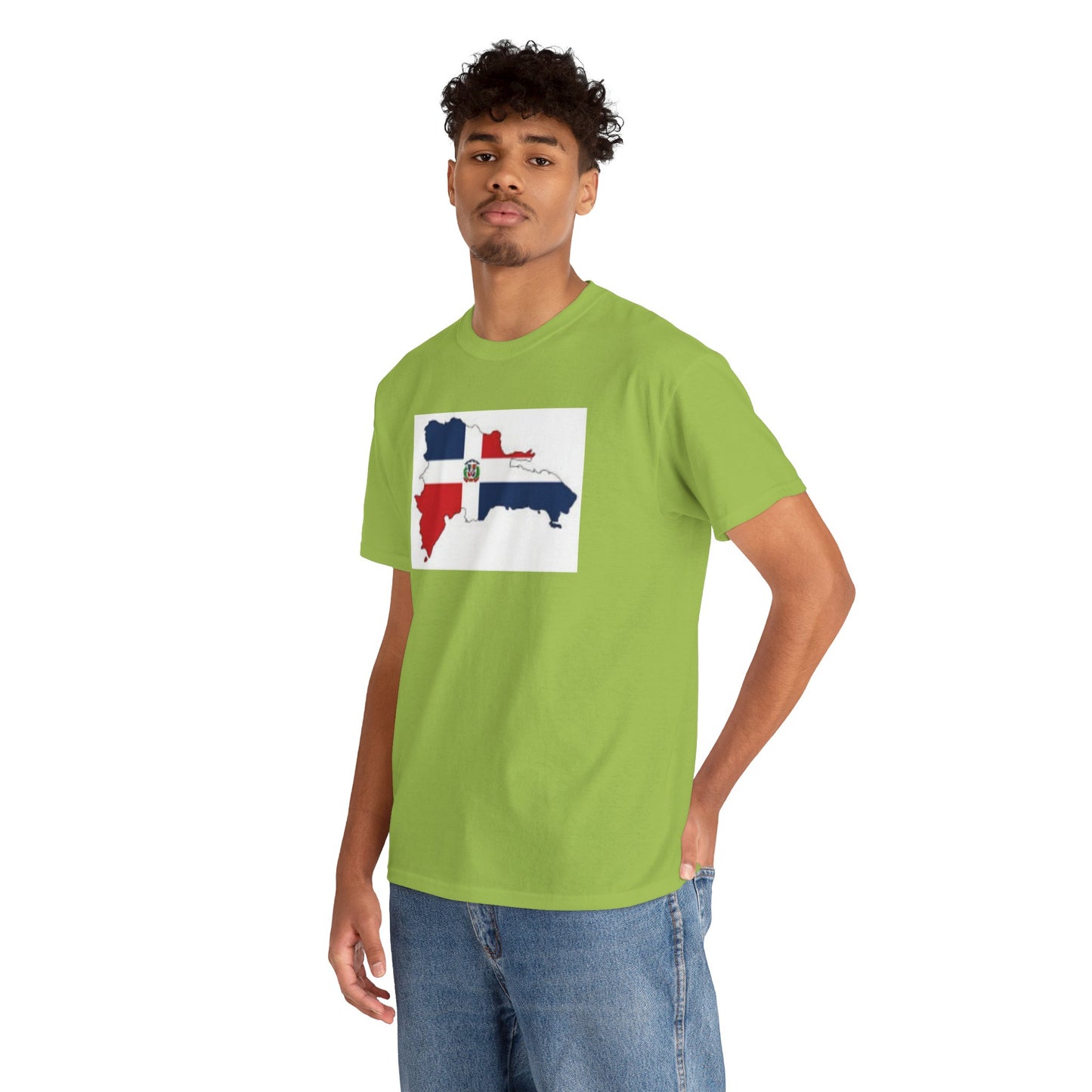 Unisex Heavy Cotton Tee -- Dominican Republic flag and map