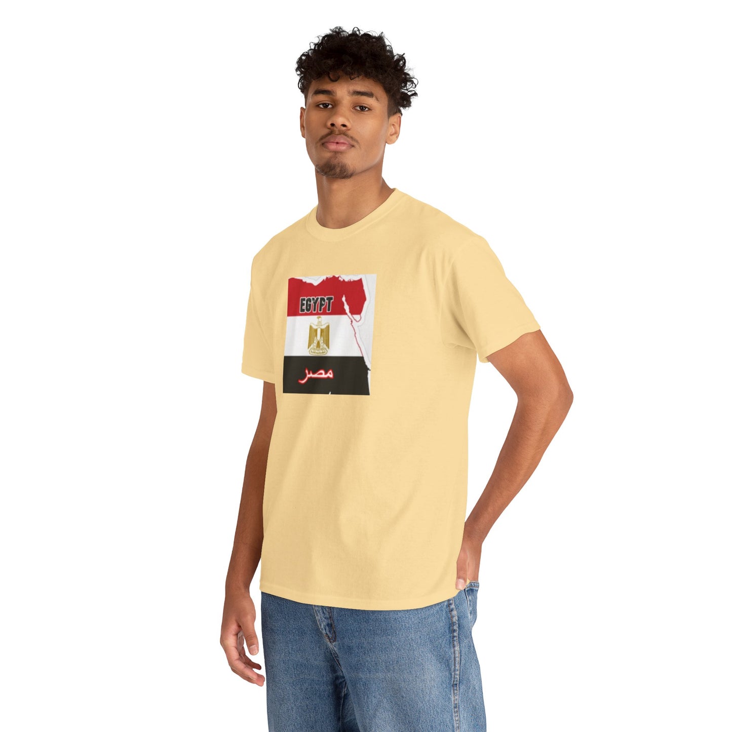 Unisex Heavy Cotton Tee -- Egypt flag and map