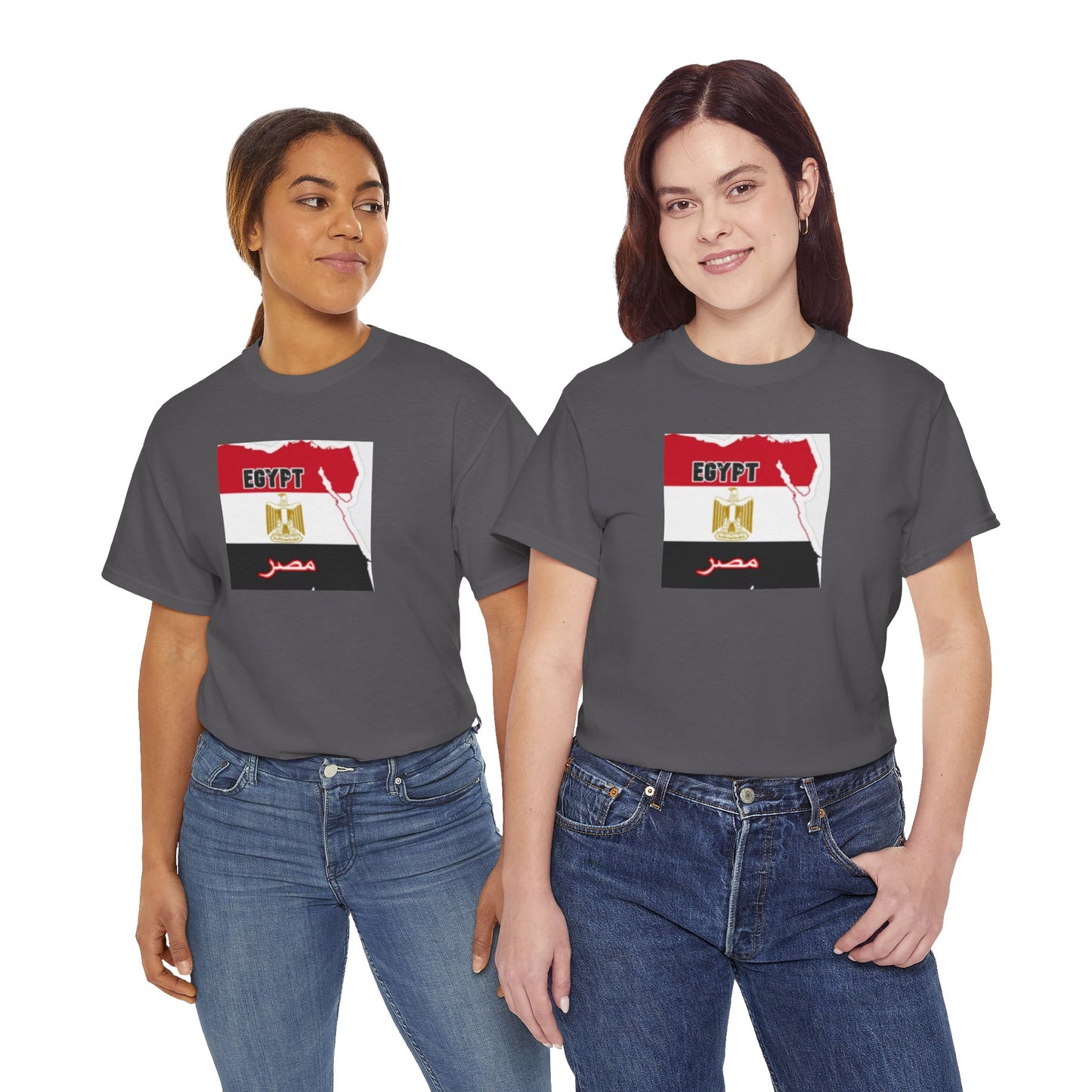 Unisex Heavy Cotton Tee -- Egypt flag and map