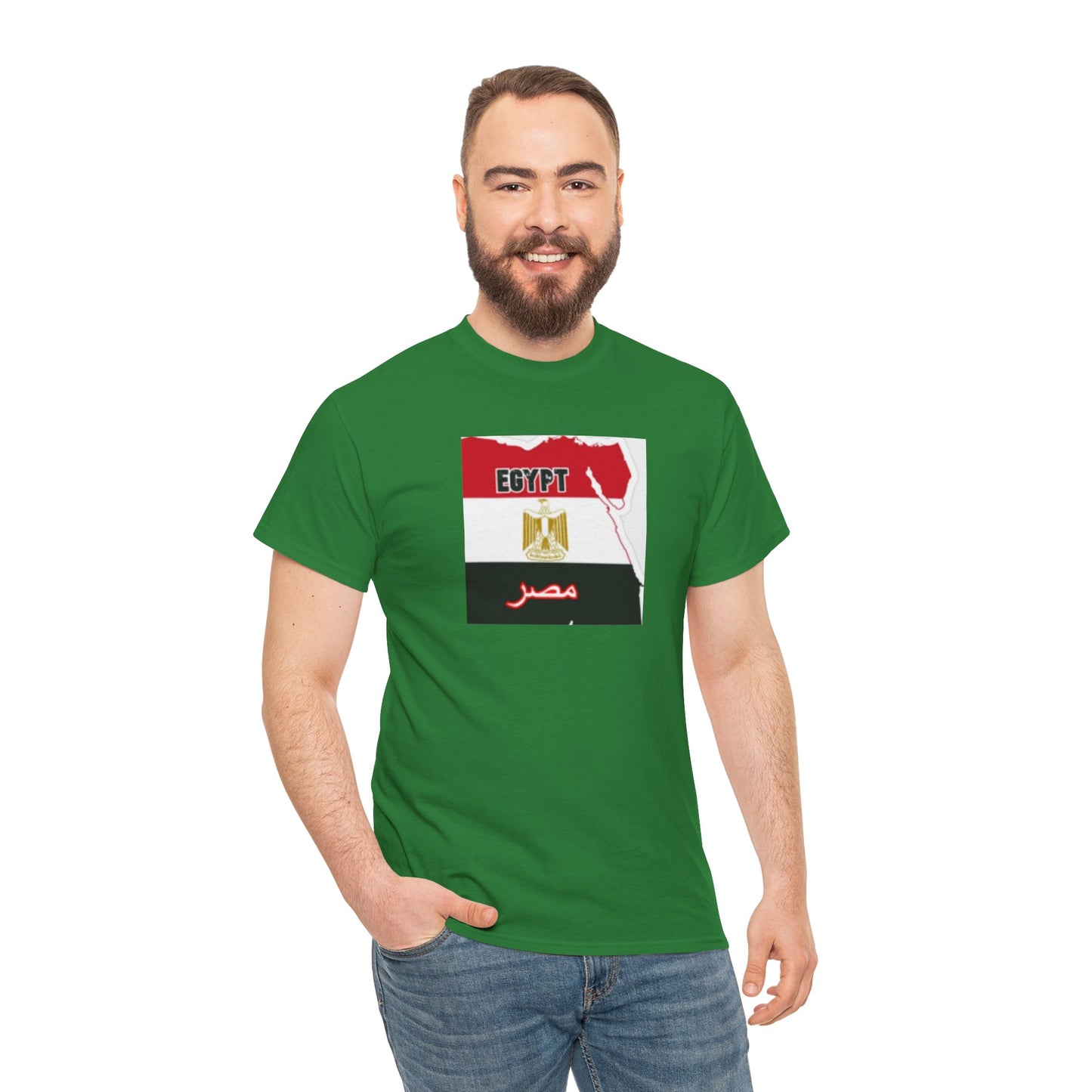 Unisex Heavy Cotton Tee -- Egypt flag and map