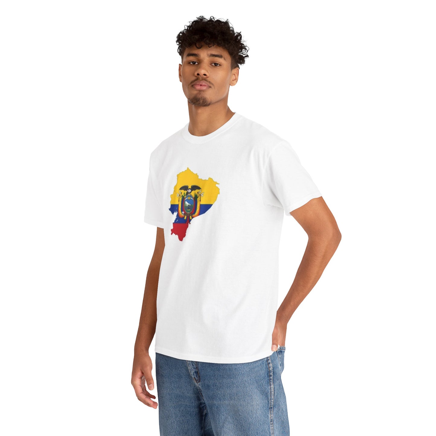 Unisex Heavy Cotton Tee -- Ecuador flag and map