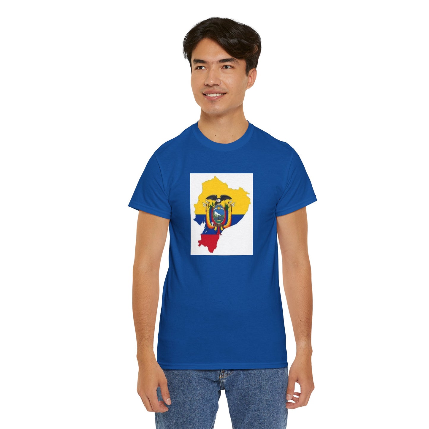 Unisex Heavy Cotton Tee -- Ecuador flag and map