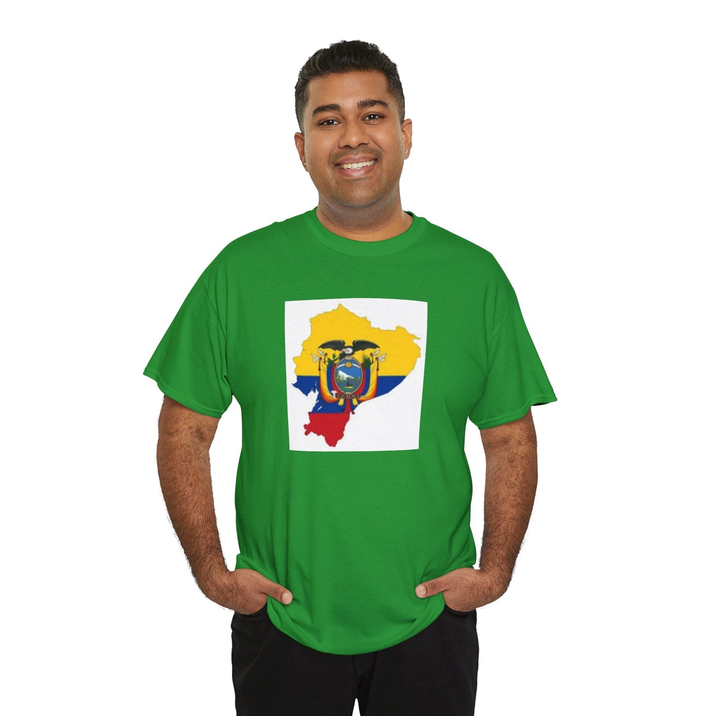 Unisex Heavy Cotton Tee -- Ecuador flag and map