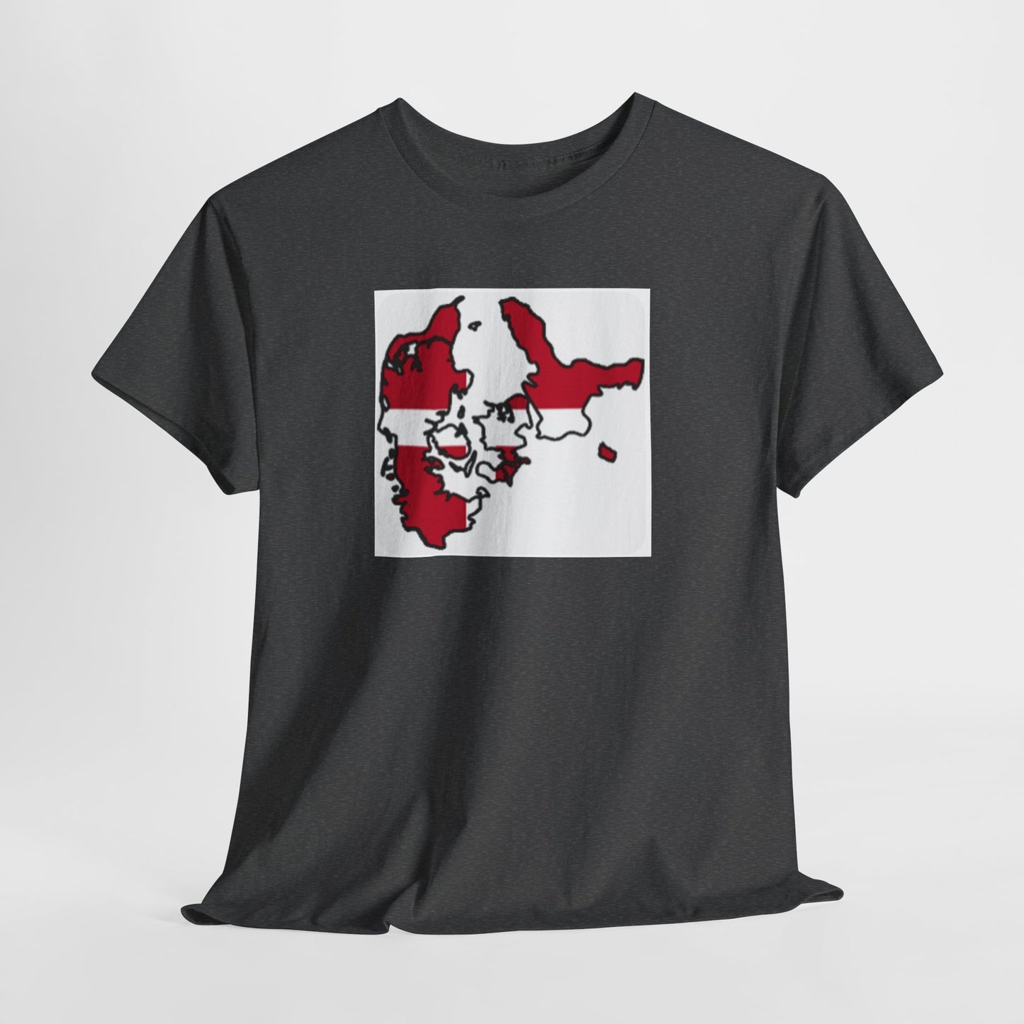 Unisex Heavy Cotton Tee -- Denmark flag and map