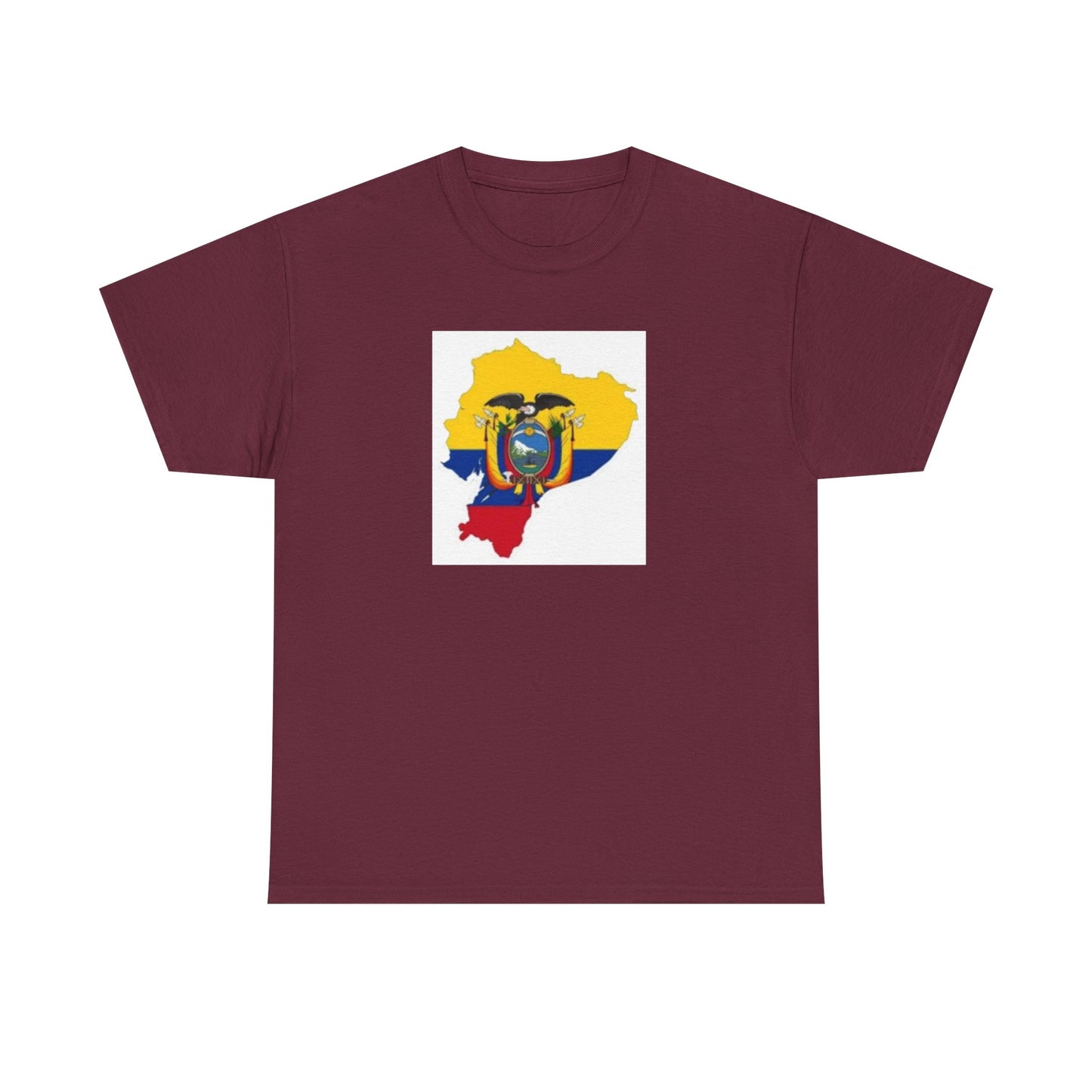 Unisex Heavy Cotton Tee -- Ecuador flag and map