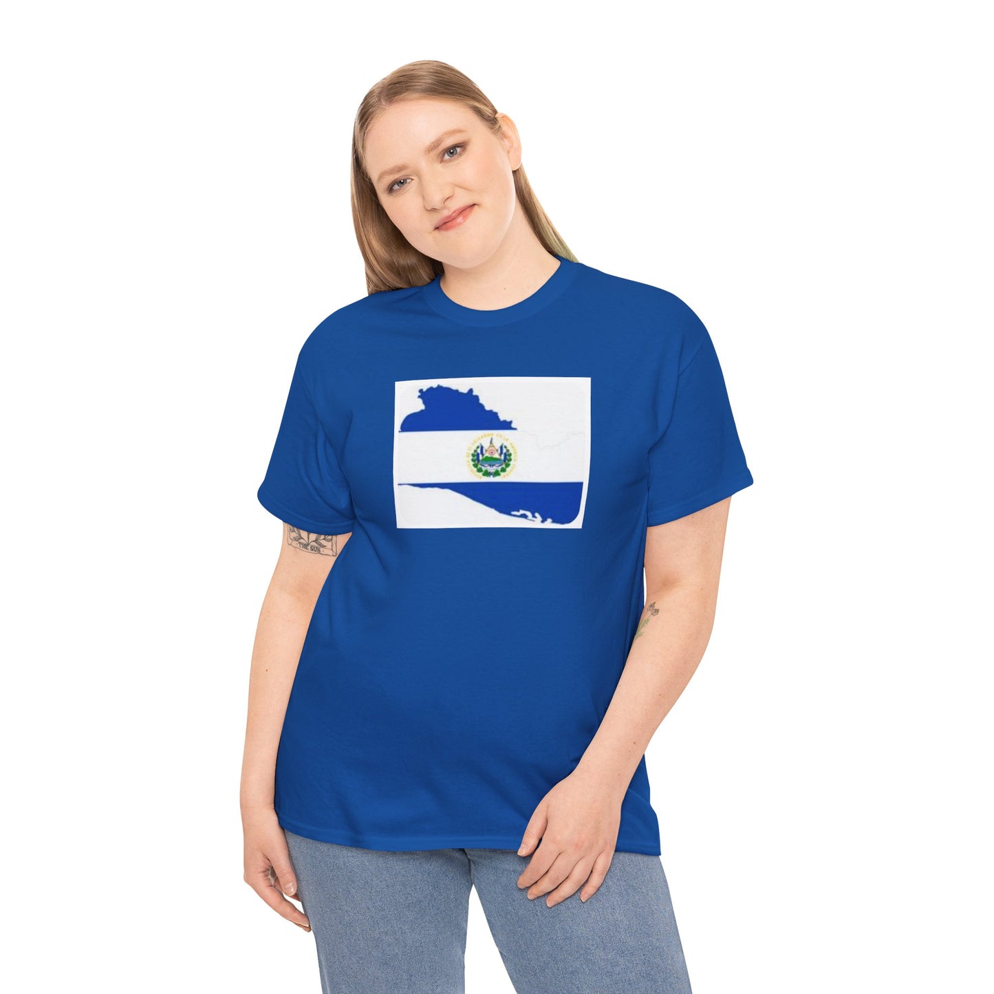 Unisex Heavy Cotton Tee -- el Salvador flag and map