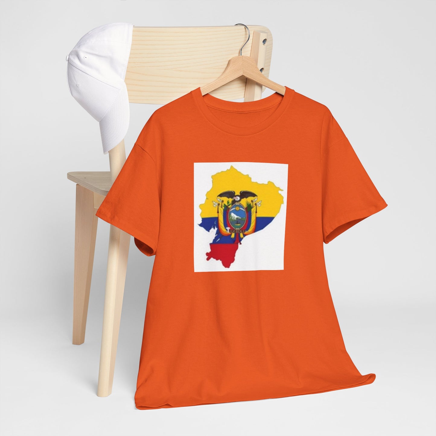 Unisex Heavy Cotton Tee -- Ecuador flag and map