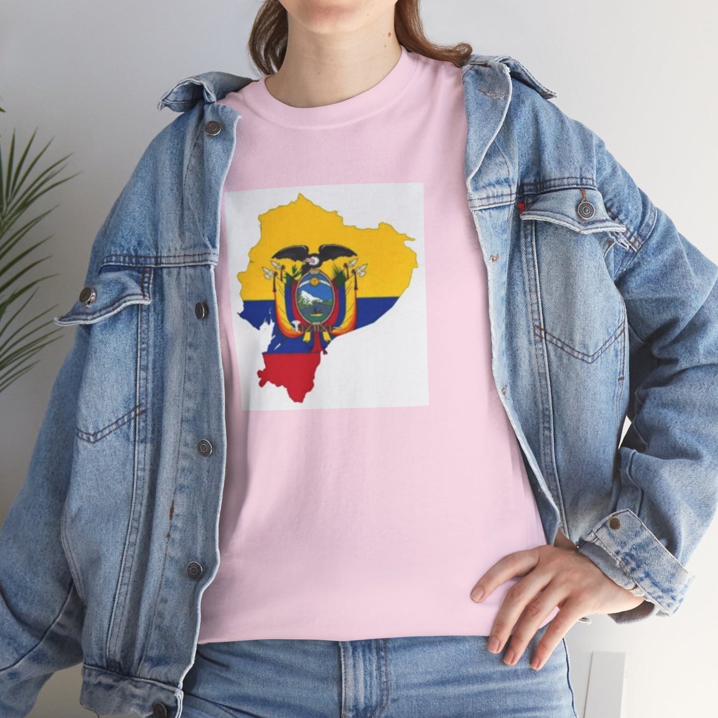 Unisex Heavy Cotton Tee -- Ecuador flag and map