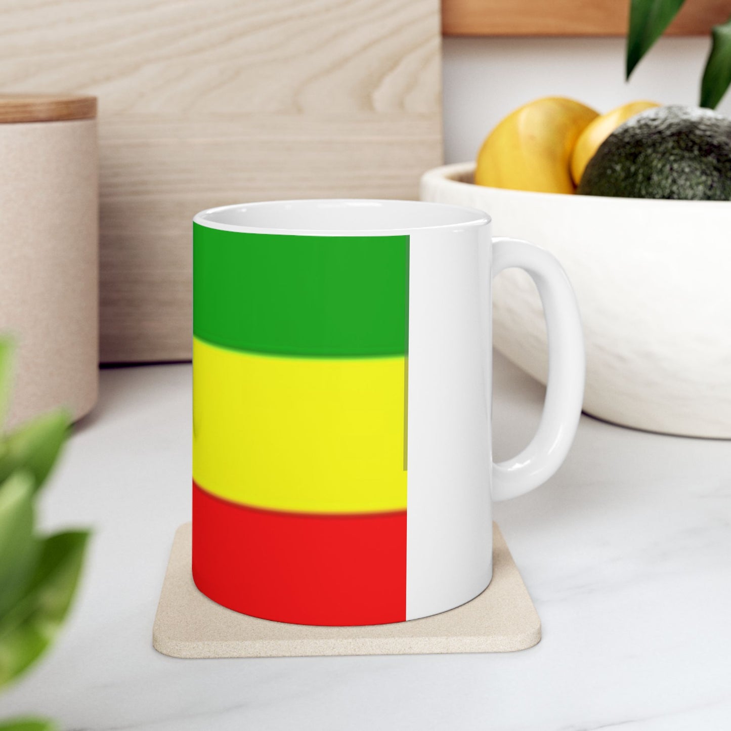 Ceramic Mug 11oz -- Ethiopan Flag no Star