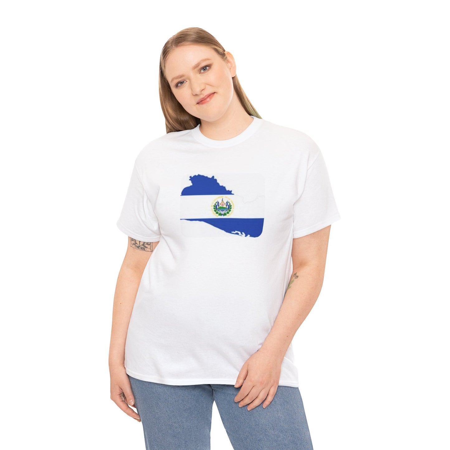 Unisex Heavy Cotton Tee -- el Salvador flag and map