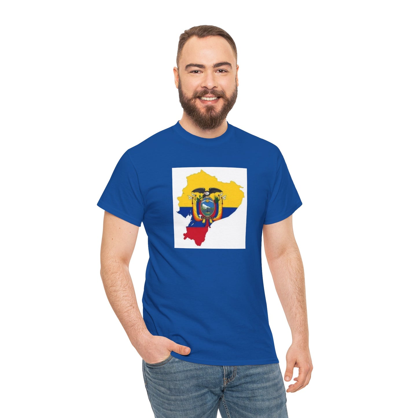 Unisex Heavy Cotton Tee -- Ecuador flag and map